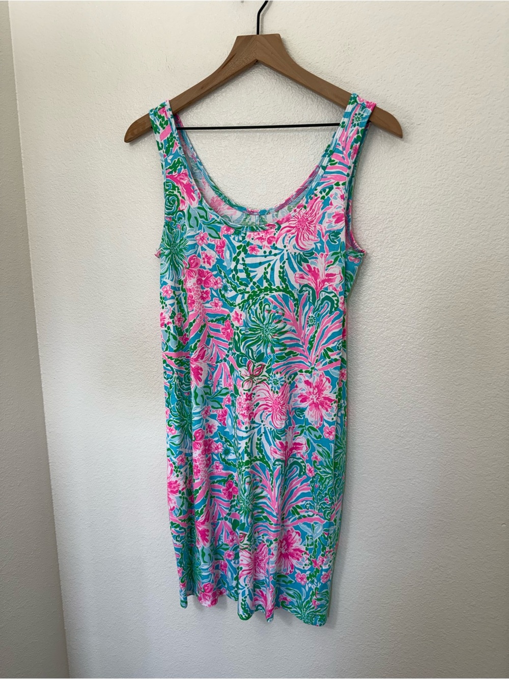 Lilly Pulitzer Newberri Tank Dress Amalfi Blue Leaf It Wild Size Small - Picture 3 of 9